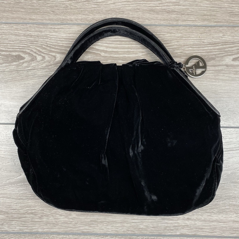 Giorgi Armani Women's Velvet Shoulder Bag Black Italy Read